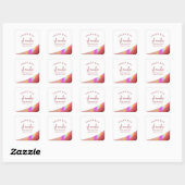 シックバラ金ゴールドグリッターレインボースウィート16誕生日 スクエアシール (シート)