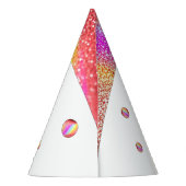 シックバラ金ゴールドグリッターレインボースウィート16誕生日 パーティーハット (裏面)