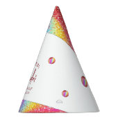 シックバラ金ゴールドグリッターレインボースウィート16誕生日 パーティーハット (右)