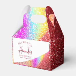 シックバラ金ゴールドグリッターレインボースウィート16誕生日 フェイバーボックス