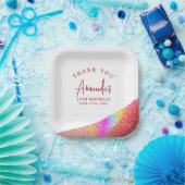 シックバラ金ゴールドグリッターレインボースウィート16誕生日 ペーパープレート (パーティー)