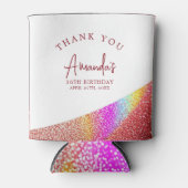 シックバラ金ゴールドグリッターレインボースウィート16誕生日 缶クーラー (正面)