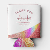 シックバラ金ゴールドグリッターレインボースウィート16誕生日 缶クーラー (裏面)