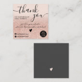 シックバラ金ゴールドグリッター赤面ピンクオーダ感謝していーユー スクエア名刺 (正面/裏面)