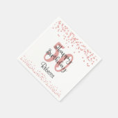 シックバラ金ゴールドグリッターHAPPY 50th誕生日名 スタンダードカクテルナプキン (角)