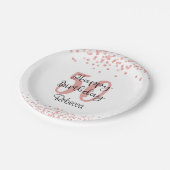 シックバラ金ゴールドグリッターHAPPY 50th誕生日名 ペーパープレート (アングル)