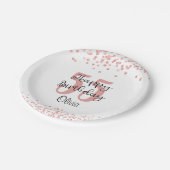 シックバラ金ゴールドグリッターHAPPY 55th誕生日名 ペーパープレート (アングル)