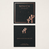 シックバラ金ゴールドサボテンのイヤリング表示カード (正面&裏面)