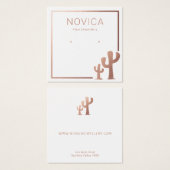 シックバラ金ゴールドサボテンのイヤリング表示カード (正面&裏面)