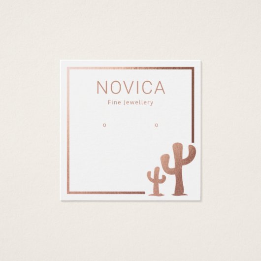 シックバラ金ゴールドサボテンのイヤリング表示カード (正面)