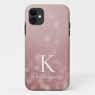 シックバラ金ゴールドシャンパンスパークル《写真》ぼけ味モノグラム iPhone 11 ケース