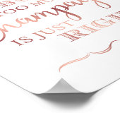 シックバラ金ゴールドシャンパーニュ引用文サインプリント ポスター (角)