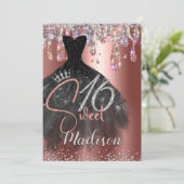 シックバラ金ゴールドシルバーグリッタードリップスウィート16 招待状 (スタンド正面)