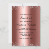 シックバラ金ゴールドシルバーグリッタードリップスウィート16 招待状 (裏面)