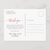 シックバラ金ゴールドスクリプトベビーフォトコラージュありがとう ポストカード (裏面)