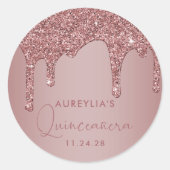 シックバラ金ゴールドスパークルグリッタードリップスキンセアニェラ ラウンドシール (正面)