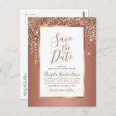 シックバラ金ゴールドスパークルグリッタードリップスザデイト ポストカード (正面/裏面)