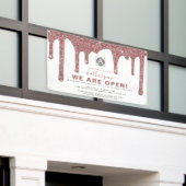 シックバラ金ゴールドスパークルグリッタードリップスビジネス 横断幕 (ビルの外側)