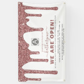 シックバラ金ゴールドスパークルグリッタードリップスビジネス 横断幕 (縦)