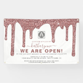 シックバラ金ゴールドスパークルグリッタードリップスビジネス 横断幕