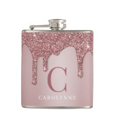 シックバラ金ゴールドスパークルグリッタードリップスモノグラム フラスク (正面)