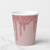 シックバラ金ゴールドスパークルグリッタードリップス誕生日 紙コップ (裏面)