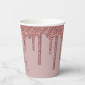 シックバラ金ゴールドスパークルグリッタードリップス誕生日 紙コップ (左)