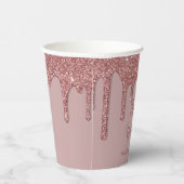 シックバラ金ゴールドスパークルグリッタードリップス誕生日 紙コップ (右)
