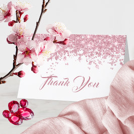 シックバラ金ゴールドスパークル誕生日 サンキューカード