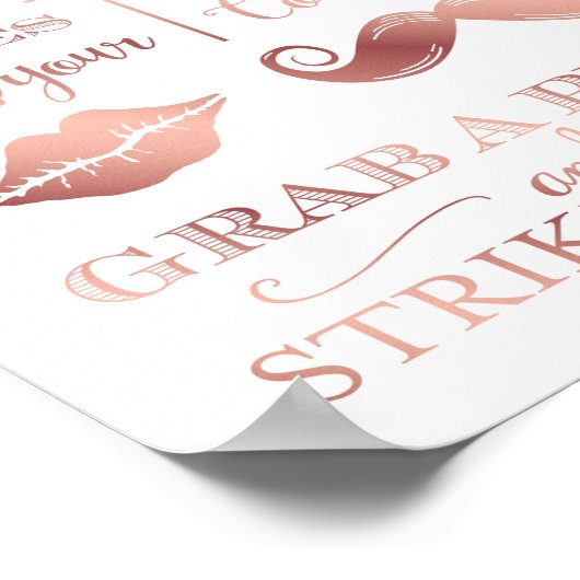 シックバラ金ゴールドセルフィーステーションプロップスサインプリント ポスター (角)