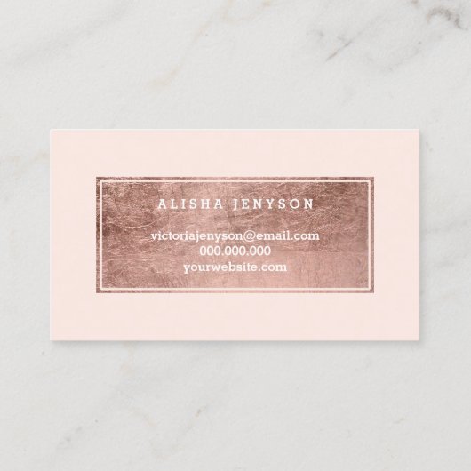 シックバラ金ゴールドタイポグラフィ赤面ピンクロイヤリティカード ロイヤリティカード (裏面)