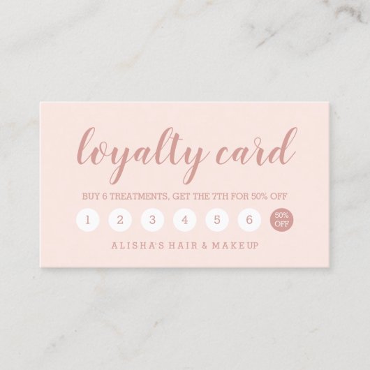 シックバラ金ゴールドタイポグラフィ赤面ピンクロイヤリティカード ロイヤリティカード (正面)