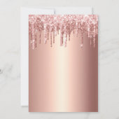 シックバラ金ゴールドドリッピンググリッターブライダルシャワー 招待状 (裏面)