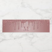 シックバラ金ゴールドドリッピンググリッターモノグラム ペットボトルラベル (シングルラベル)