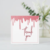 シックバラ金ゴールドドリップグリッタースウィート16誕生日 サンキューカード (スタンド正面)