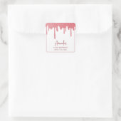 シックバラ金ゴールドドリップグリッタースウィート16誕生日 スクエアシール (バッグ)