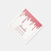 シックバラ金ゴールドドリップグリッタースウィート16誕生日 スタンダードカクテルナプキン (角)