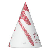 シックバラ金ゴールドドリップグリッタースウィート16誕生日 パーティーハット (左)