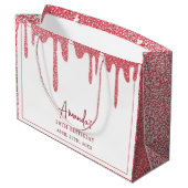 シックバラ金ゴールドドリップグリッタースウィート16誕生日 ラージペーパーバッグ (裏面アングル)