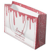 シックバラ金ゴールドドリップグリッタースウィート16誕生日 ラージペーパーバッグ (正面アングル)