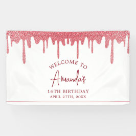 シックバラ金ゴールドドリップグリッタースウィート16誕生日 横断幕