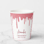 シックバラ金ゴールドドリップグリッタースウィート16誕生日 紙コップ (正面)