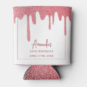 シックバラ金ゴールドドリップグリッタースウィート16誕生日 缶クーラー (正面)