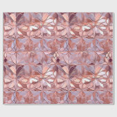 シックバラ金ゴールドパールラベンダー抽象芸術花 ラッピングペーパー (フラット)