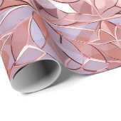 シックバラ金ゴールドパールラベンダー抽象芸術花 ラッピングペーパー (ロールコーナー)