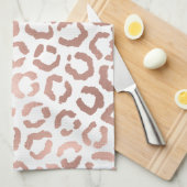シックバラ金ゴールドヒョウアニマルプリント キッチンタオル (四つ折り)