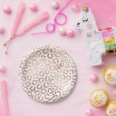 シックバラ金ゴールドヒョウアニマルプリント ペーパープレート (パーティー)