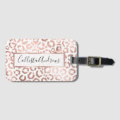 シックバラ金ゴールドヒョウアニマルプリント ラゲッジタグ (正面横)