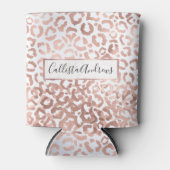 シックバラ金ゴールドヒョウアニマルプリント 缶クーラー (正面)