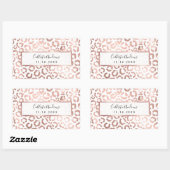 シックバラ金ゴールドヒョウアニマルプリント 長方形シール (シート)